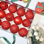 10cm Red Classic Christmas Ball Ornament Collection - Image 2