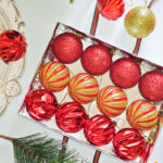 6cm Red Pumpkin Paiting Pearl Christmas Ball Ornament Collection - 图片 2