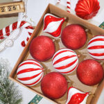 10cm Red Classic Christmas Gift Ornament Collection - 图片 2