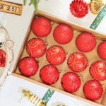 8cm Red Paiting Matt Ball Christmas Ball Ornament Collection - 图片 2