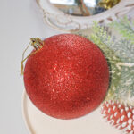 10cm Red Water-Drop Flower Christmas Ball Ornament Collection - Image 3