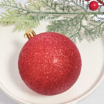 8cm Red Concave, Pumpkin Paiting Christmas Ball Ornament Collection - Image 3