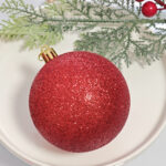 8cm Red Paiting Classic Christmas Ball Ornament Collection - Image 5