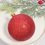 8cm Red Pumpkin Paiting Pearl Christmas Ball Ornament Collection - Image 3