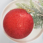 10cm Red Classic Christmas Ball Ornament Collection - Image 3