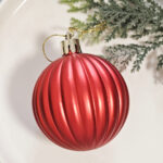 6cm Red Powder Hollow, Pumpkin Christmas Ball Ornament Collection - 图片 3
