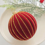 8cm Red Hollow, Concave, Paiting Flocking Christmas Ball Ornament Collection - Image 3