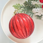 8cm Red Concave, Pumpkin Paiting Christmas Ball Ornament Collection - Image 4