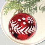 8cm Red Paiting Classic Christmas Ball Ornament Collection - Image 3