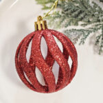 6cm Red Powder Hollow, Pumpkin Christmas Ball Ornament Collection - 图片 4