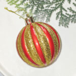 6cm Red Pumpkin Paiting Pearl Christmas Ball Ornament Collection - 图片 4