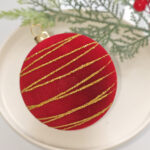 8cm Red Hollow, Concave, Paiting Flocking Christmas Ball Ornament Collection - Image 4