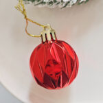 4cm Red S-shaped openwork Christmas Ball Ornamnets - Image 3