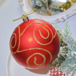 10cm Red Water-Drop Flower Christmas Ball Ornament Collection - Image 5