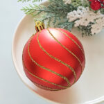 8cm Red Water-drop Flower Christmas Ball Ornament Collection - 图片 5