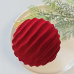 10cm Red Classic Flocking Christmas Ball Ornament Collection - Image 5
