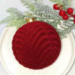 10cm Red Classic Flocking Christmas Ball Ornament Collection Box - Image 5