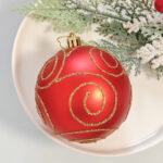 8cm Red Paiting Matt Ball Christmas Ball Ornament Collection - 图片 5