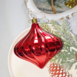 10cm Red Water-Drop Flower Christmas Ball Ornament Collection - Image 6