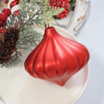 8cm Red Pumpkin Paiting Pearl Christmas Ball Ornament Collection - Image 6