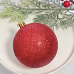 8cm Red Tree Paiting Christmas Ball Ornament Collection - Image 5