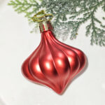 6cm Red Pumpkin Paiting Pearl Christmas Ball Ornament Collection - 图片 3