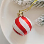 4cm Red S-shaped openwork Christmas Ball Ornamnets - Image 5