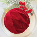 10cm Red Classic Flocking Christmas Ball Ornament Collection - Image 6