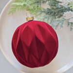 8cm Red Concave Paiting Flocking Christmas Ball Ornament Collection - Image 6