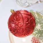 6cm Red Powder Hollow, Pumpkin Christmas Ball Ornament Collection - 图片 7