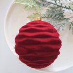 8cm Red Star Gift Box Flocking Christmas Ball Ornament Collection - Image 5