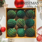 10cm Green Flocking Paiting Christmas Ball Ornament Collection
