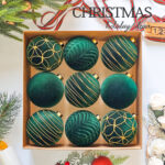 10cm Green Classic Flocking Christmas Ball Ornament Collection Box