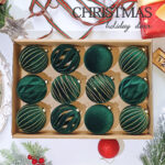 8cm Green Hollow, Concave, Paiting Flocking Christmas Ball Ornament Collection