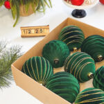 10cm Green Flocking Paiting Christmas Ball Ornament Collection - Image 2
