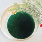 10cm Green Classic Flocking Christmas Ball Ornament Collection Box - Image 3