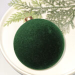 8cm Green Hollow, Concave, Paiting Flocking Christmas Ball Ornament Collection - Image 2