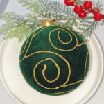 10cm Green Classic Flocking Christmas Ball Ornament Collection - Image 4