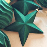 10cm Green Star Flocking Christmas Ball Ornament Collection - Image 4