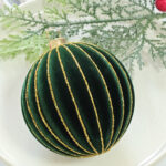 8cm Green Hollow, Concave, Paiting Flocking Christmas Ball Ornament Collection - Image 3