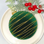 10cm Green Classic Flocking Christmas Ball Ornament Collection Box - Image 5