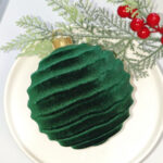 10cm Green Classic Flocking Christmas Ball Ornament Collection - Image 5