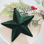 8cm Green Star Gift Box Flocking Christmas Ball Ornament Collection - Image 3