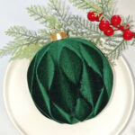 10cm Green Classic Flocking Christmas Ball Ornament Collection - Image 6