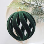 8cm Green Star Gift Box Flocking Christmas Ball Ornament Collection - Image 5