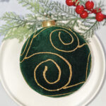 8cm Green Concave Paiting Flocking Christmas Ball Ornament Collection - Image 7