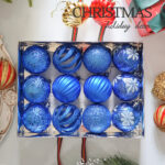 6cm Blue Powder Hollow, Pumpkin Christmas Ball Ornament Collection
