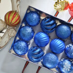 6cm Blue Powder Hollow, Pumpkin Christmas Ball Ornament Collection - Image 2