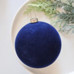 8cm Blue Star Gift Box Flocking Christmas Ball Ornament Collection - 图片 8