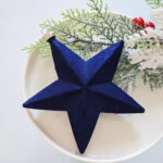 8cm Blue Star Gift Box Flocking Christmas Ball Ornament Collection - 图片 3